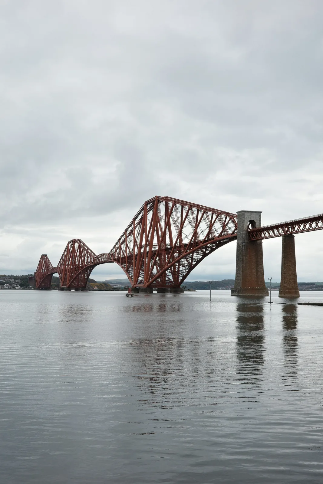 The Forth Bridge spanning the water at South Queensferry